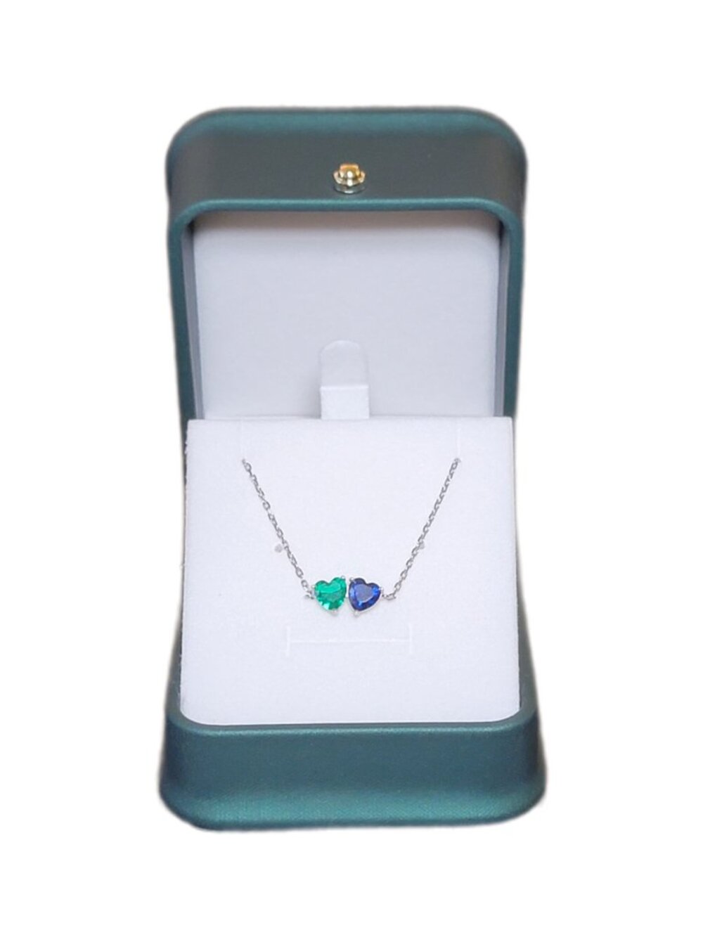 Dainty Emerald & Sapphire CZ Sterling Silver Bracelet Adjustable NWT